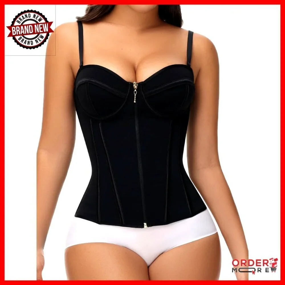 Waist Trainer Corset Tummy Control Shapewear Bustier Tank Top Adjustable Straps